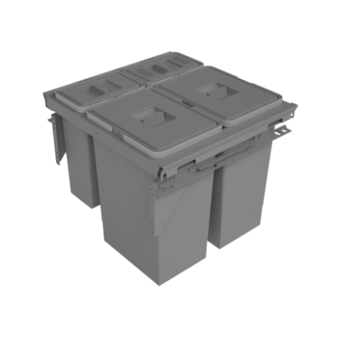 Ergowaste 600mm Drawer Mounted S/C Waste Bin 80L (2 x 32L, 2 x 8L)