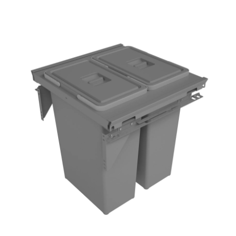 Ergowaste 600mm Drawer Mounted S/C Waste Bin 70L (2 x 35L)