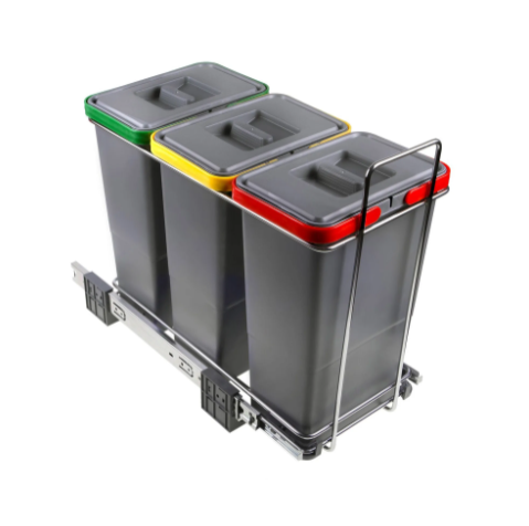 Eco-Fil 300mm Pull Out Waste Bin 24L (3 x 8L)