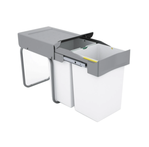 300mm 28Ltr Twin Pull Out Waste Bin