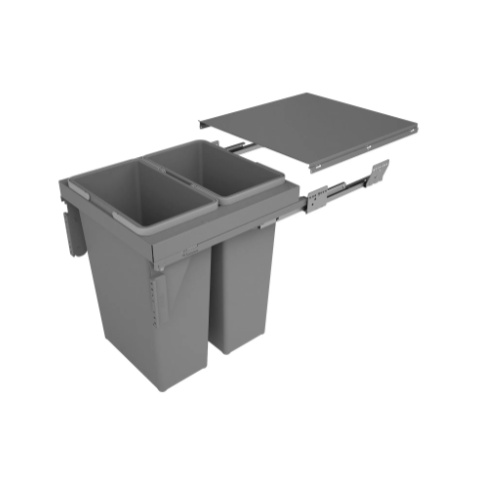 Integra 450mm Under Cabinet Pull-Out S/C Waste Bin 70L (2 x 35L)