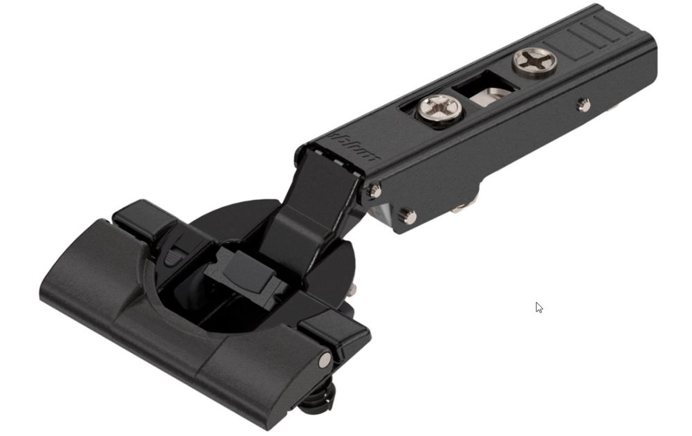 Blum 110 degree clip top hinge with built in blumotion inserta. Onyx Black.