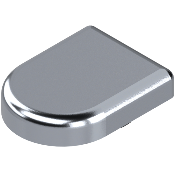 Blum 'D' Shaped Glass Door Hinge Cover Cap in chrome