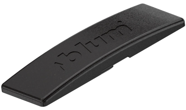 Blum curved 'Blum' cover cap in Onyx Black