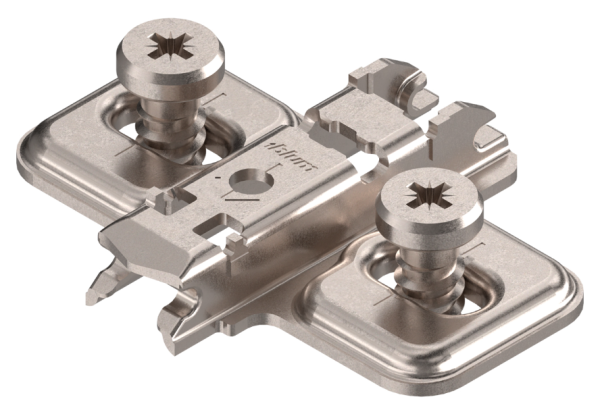 Blum 0mm height adjustable steel plate for CLIP Top hinges with euroscrews
