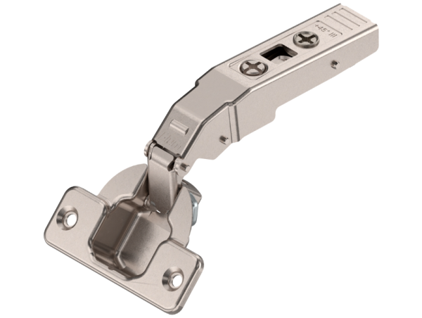 Blum +45 degree Clip Top hinge, full overlay, screw-on boss