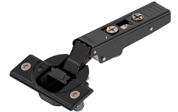 Blum 110° clip top hinge knock-in with built in blumotion. Onyx Black.